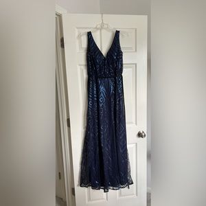 Navy Blue Formal Long Dress